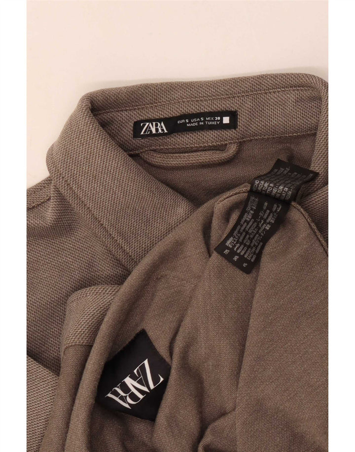 Zara Herren-Hemd, klein, grau, Polyester