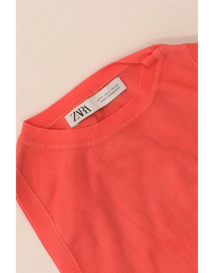 Zara Damen Crop Vest Tank Top UK 8 Small Pink