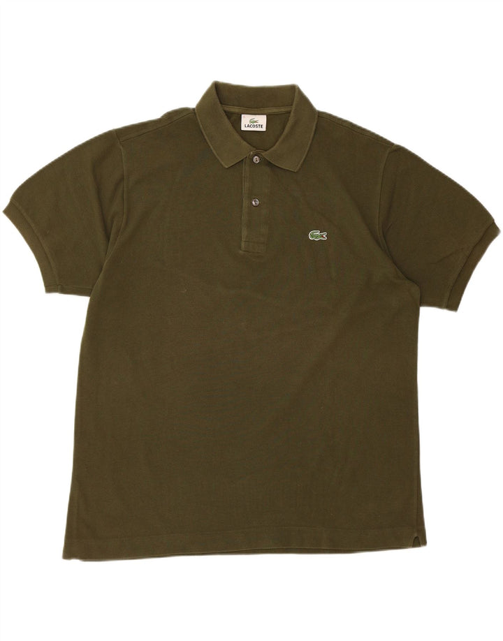 LACOSTE Herren-Poloshirt, Größe 5, große Khaki-Baumwolle