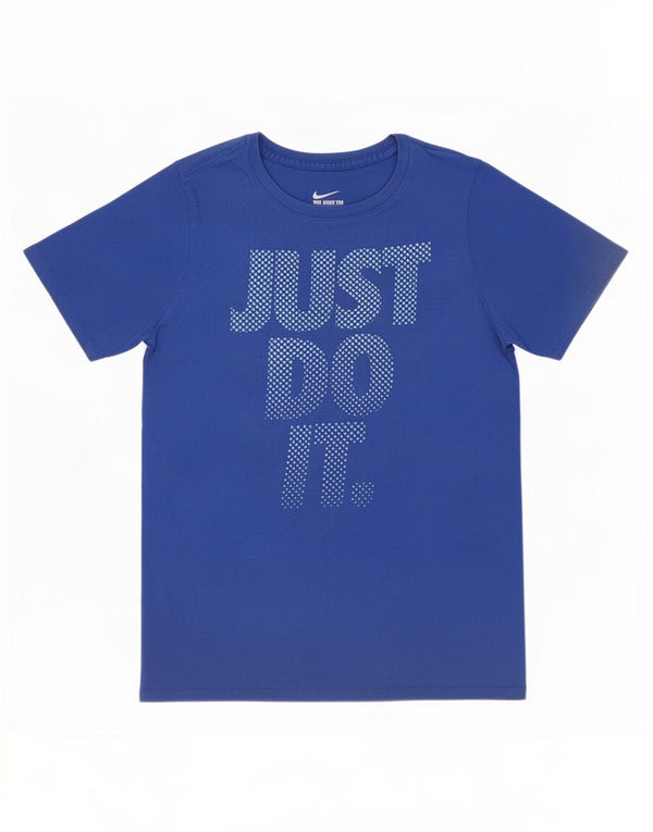 Nike Boys Athletic Cut Graphic T-Shirt Top 12-13 Years Large Blue Cotton
