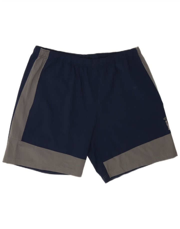 Reebok Herren Sportshorts XL Marineblau Colourblock Polyester