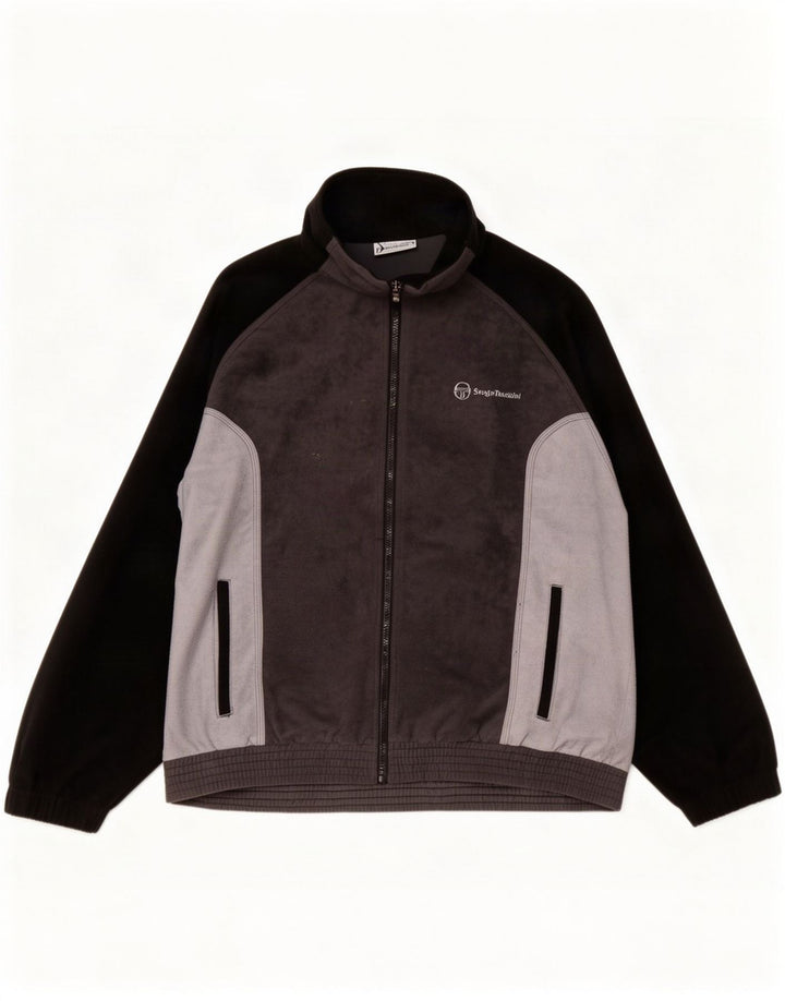 Sergio Tacchini Herren-Trainingsanzug-Oberteil, Jacke, IT 52, Größe L, Grau, Farbblock