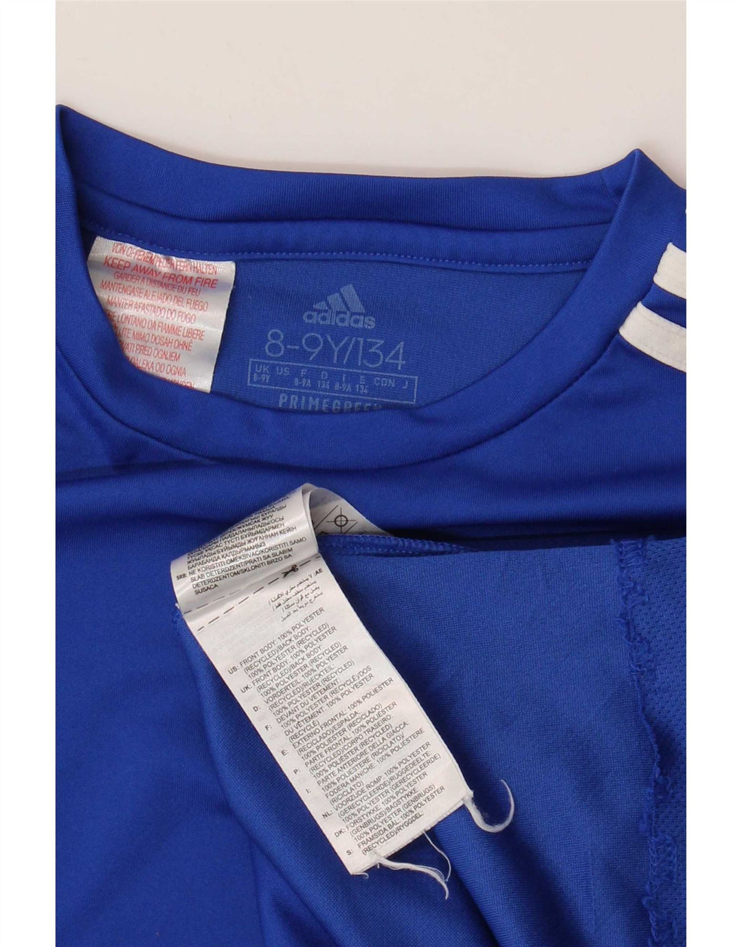 Adidas Jungen Aeroready T-Shirt Top 8-9 Jahre Blaues Polyester