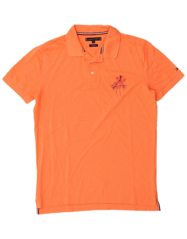 Tommy Hilfiger Herren-Poloshirt mit normaler Passform, Größe S, Orange
