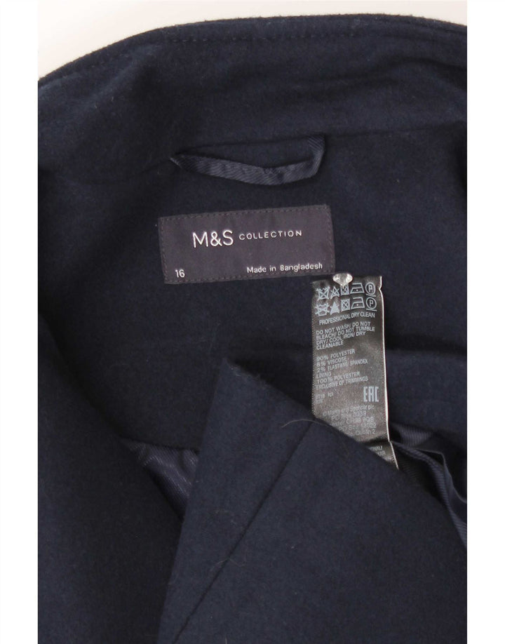 Marks & Spencer Damenmantel UK 16 Large Marineblau Polyester