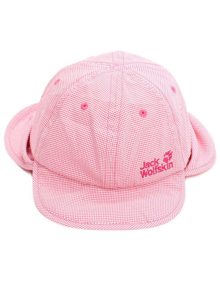 Jack Wolfskin Neck Drape Trapper-Mütze für Mädchen, 4–5 Jahre, klein, rosa Hahnentrittmuster