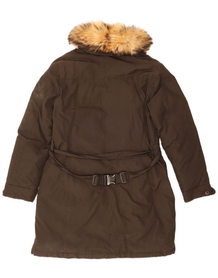 Woolrich Damen Wattierter Mantel UK 20 2XL Khaki Baumwolle
