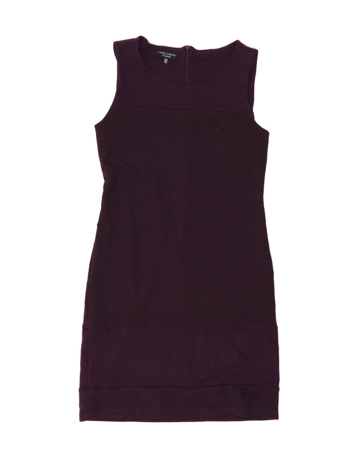 LAURA ASHLEY Womens Sleeveless Sheath Dress UK 12 Medium Purple Polyester Vintage Laura Ashley and Second-Hand Laura Ashley from Messina Hembry 
