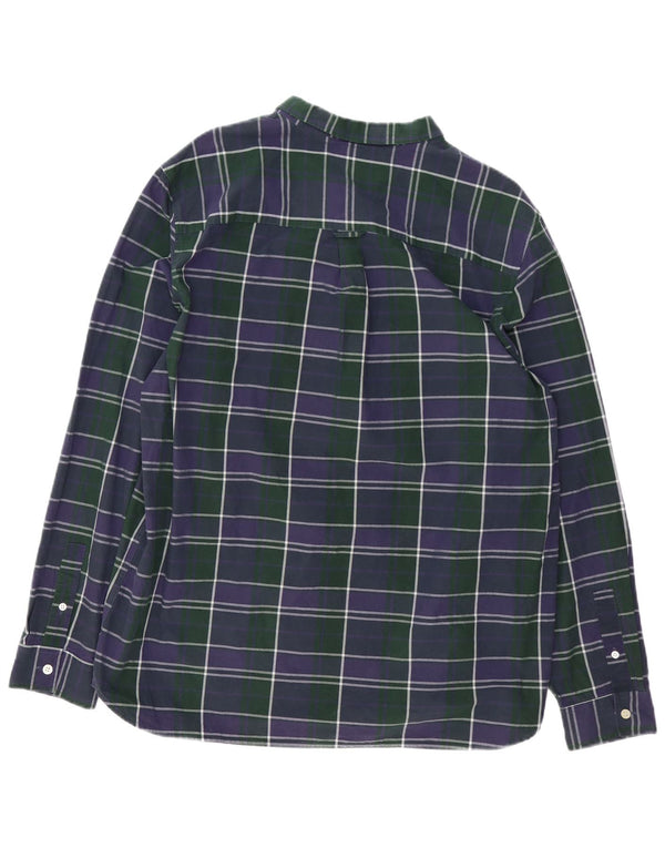 Lyle & Scott Herrenhemd 2XL Marineblau kariert Baumwolle