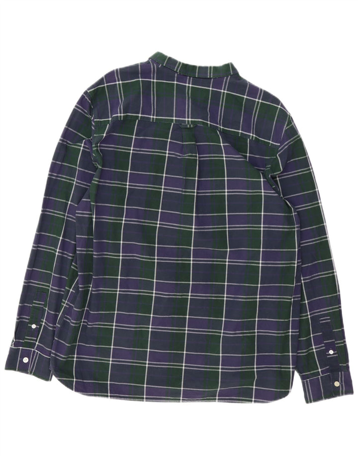 Lyle & Scott Herrenhemd 2XL Marineblau kariert Baumwolle