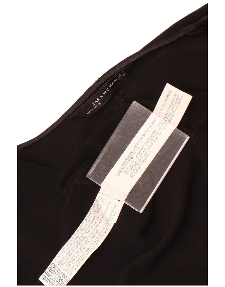 Zara Damen Langarm-Etuikleid UK 6 XS Schwarz Polyester