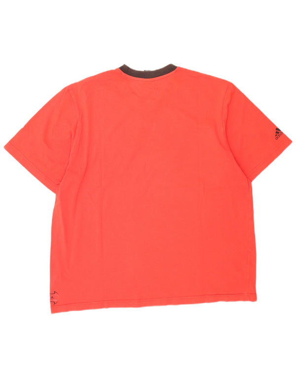 Adidas Herren Grafik T-Shirt Top 2XL Rot Baumwolle