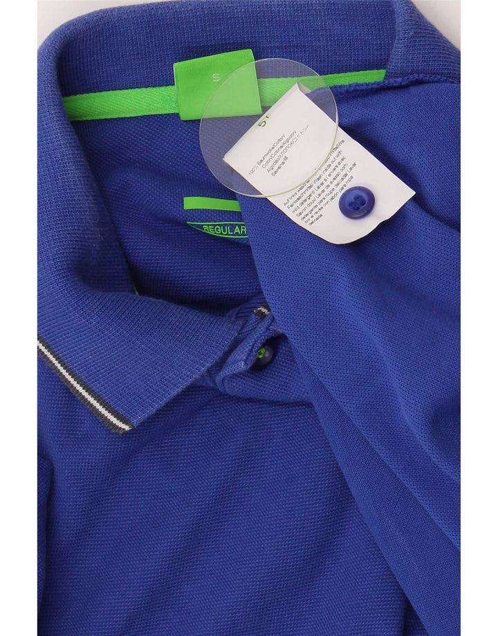 Hugo Boss Herren-Poloshirt mit normaler Passform, kleine blaue Baumwolle