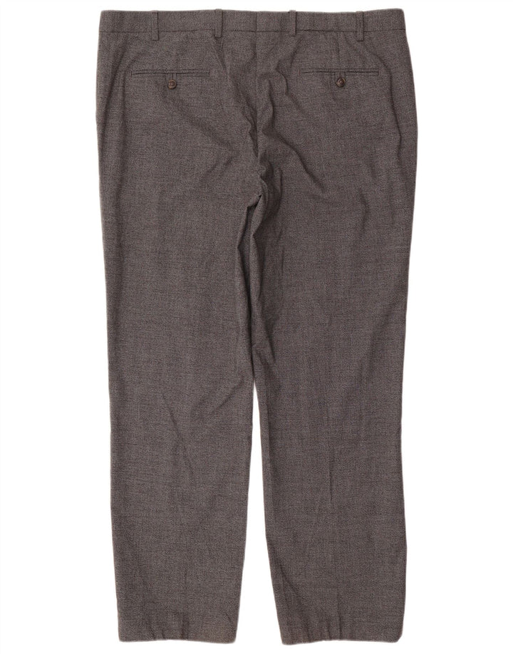 Marks & Spencer Herren-Freizeithose, normal, W42, L31, Grau mit Hahnentrittmuster