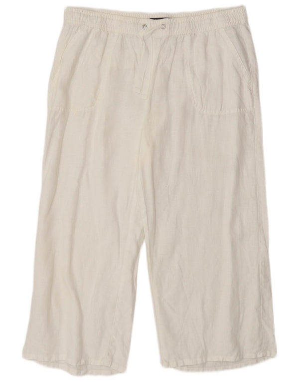 Marks & Spencer Damen Kurz geschnittene Hose UK 14 Large W30 L28 Weiß