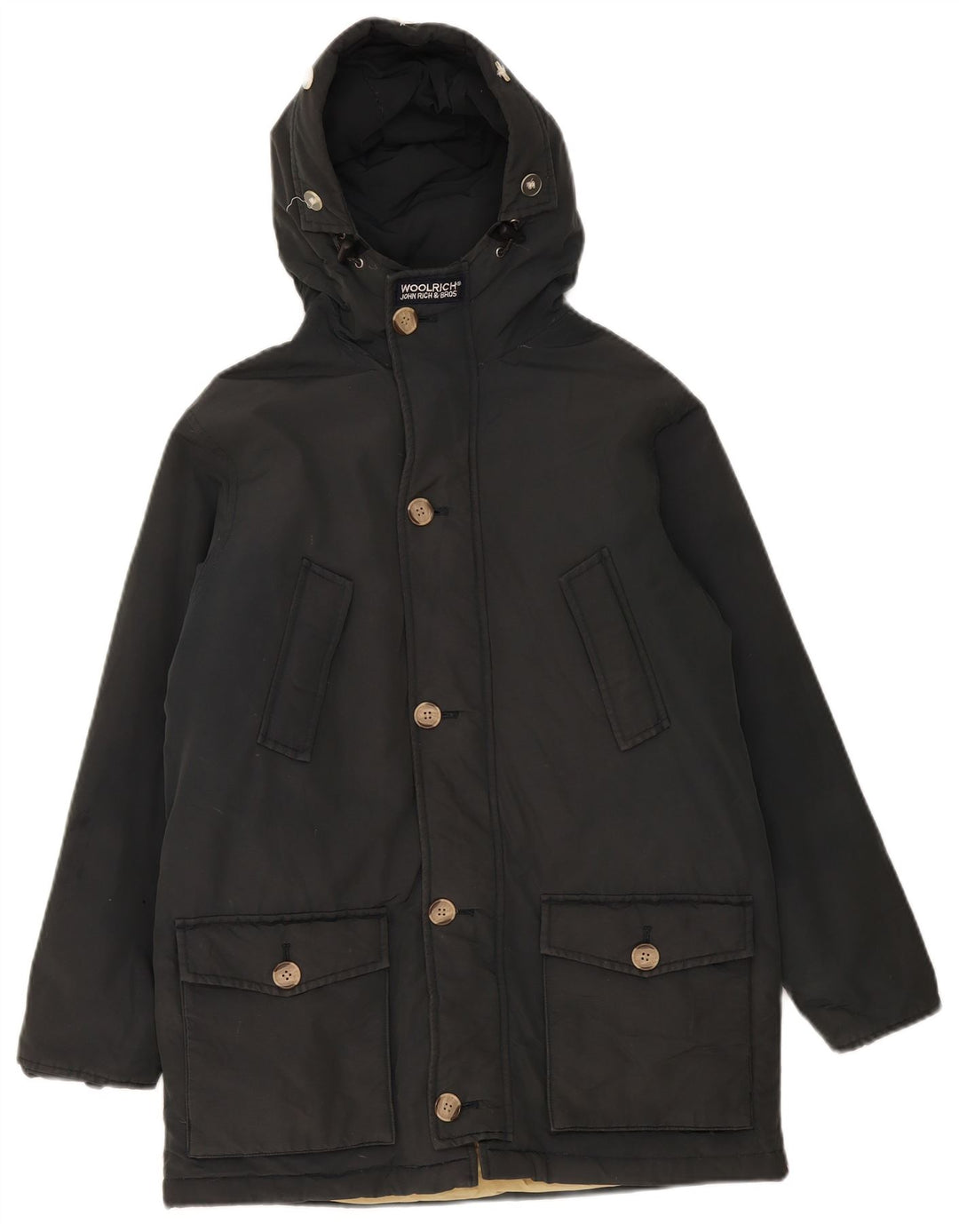 Woolrich Wattierte Parka-Jacke für Jungen mit Kapuze, 11–12 Jahre, Schwarz