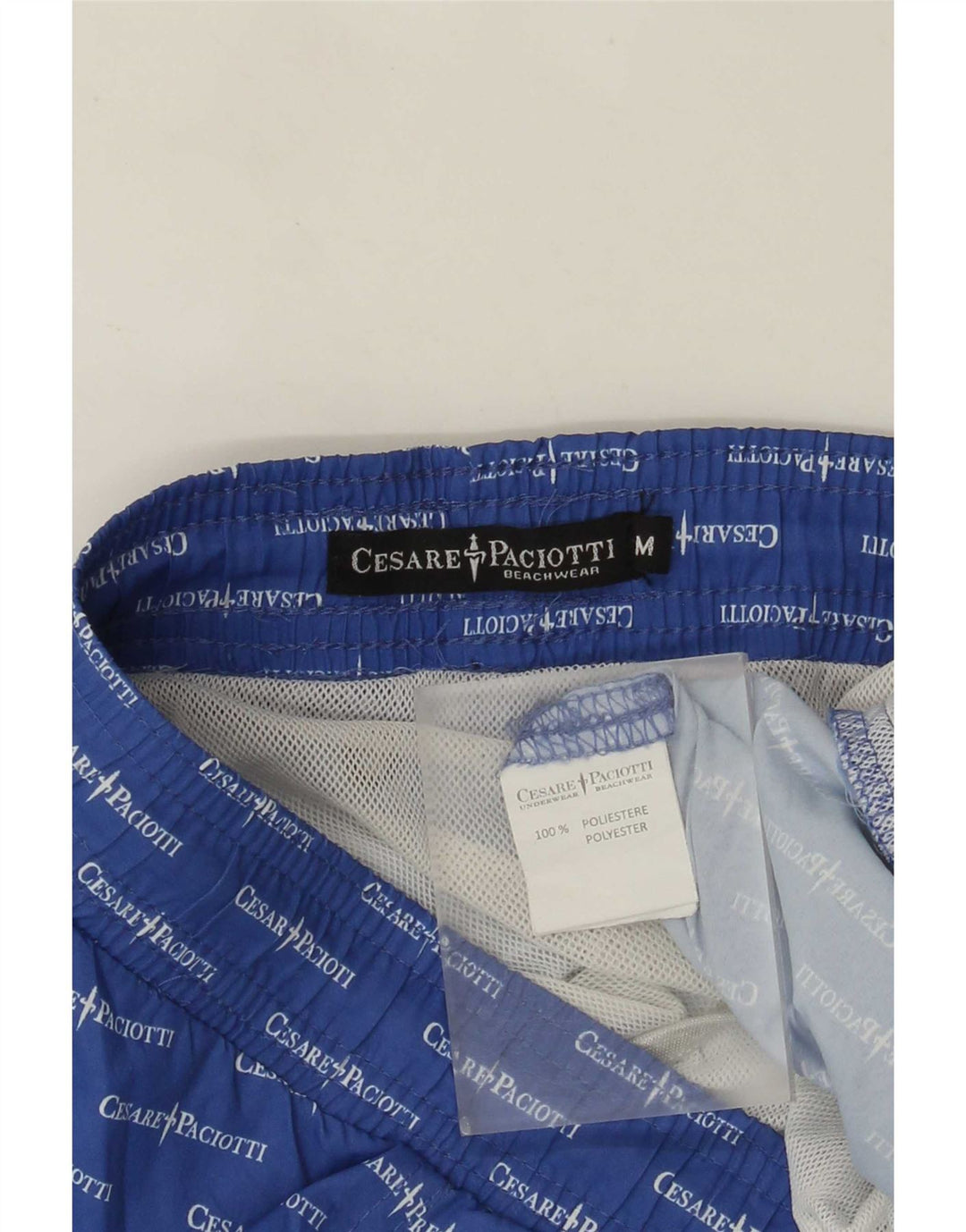 Cesare Paciotti Herren-Badeshorts mit Grafik, mittelblau, Polyester