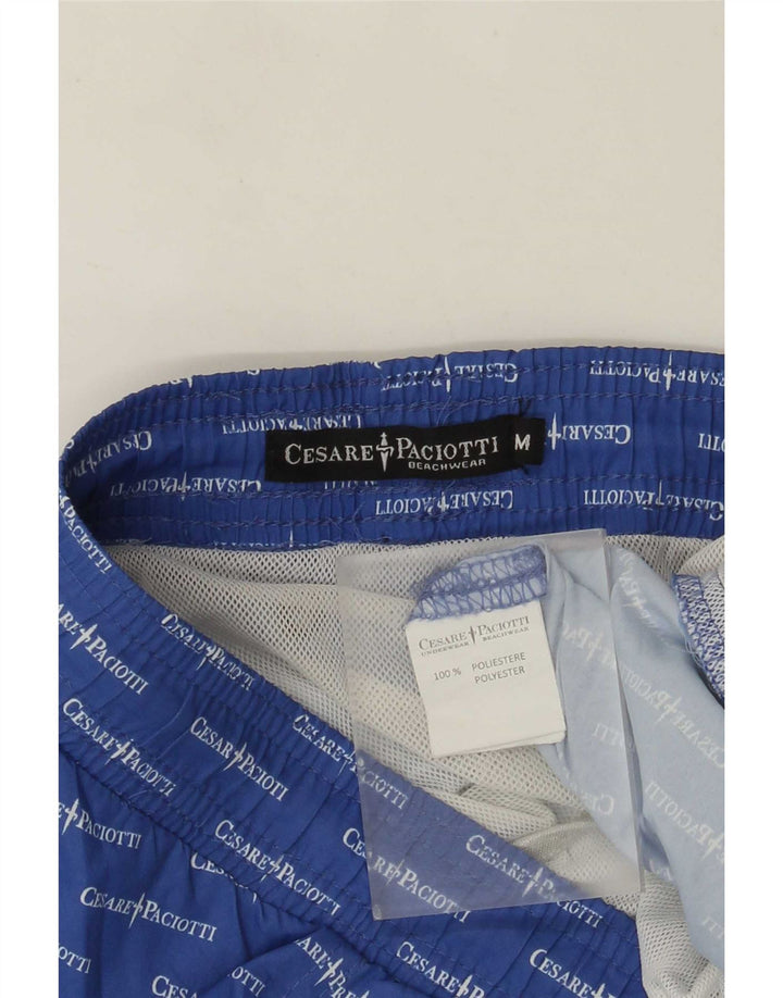 Cesare Paciotti Herren-Badeshorts mit Grafik, mittelblau, Polyester