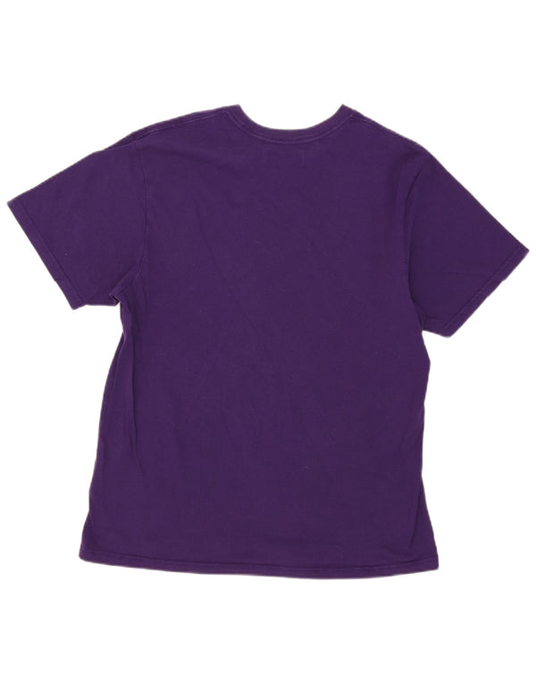 Adidas Damen Grafik T-Shirt Top UK 16 Large Lila Baumwolle