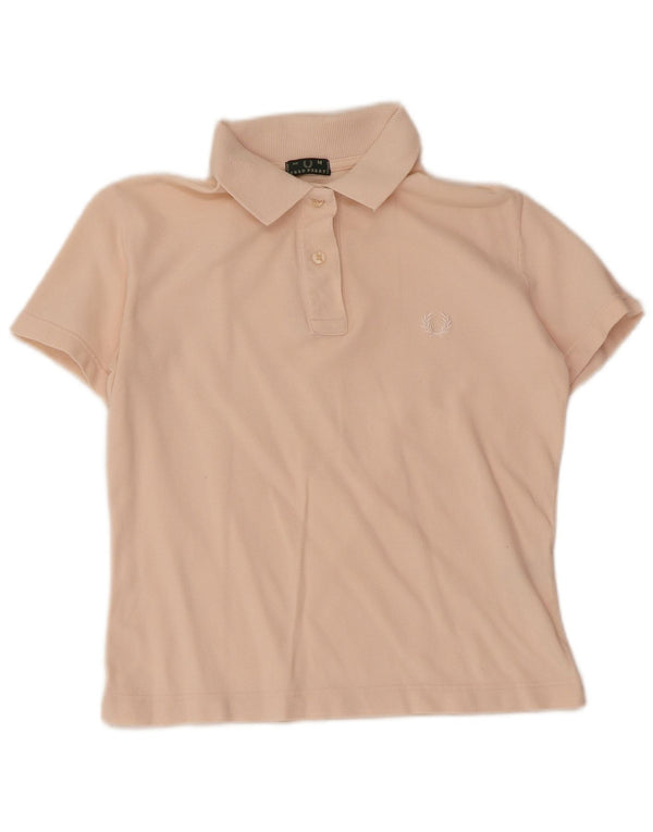 Fred Perry Damen Poloshirt UK 12 Mittelrosa Baumwolle