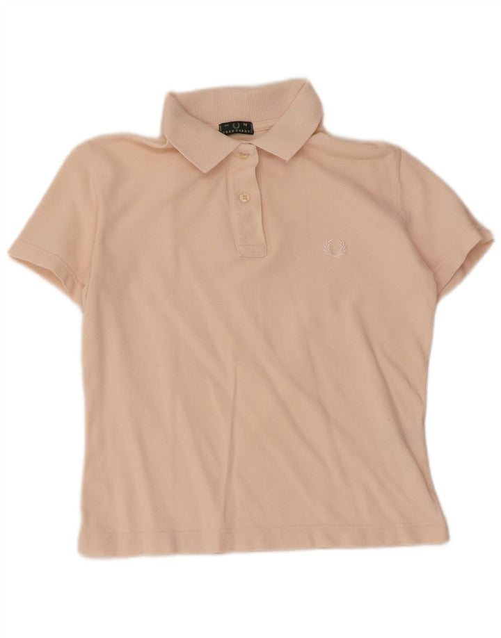 Fred Perry Damen Poloshirt UK 12 Mittelrosa Baumwolle