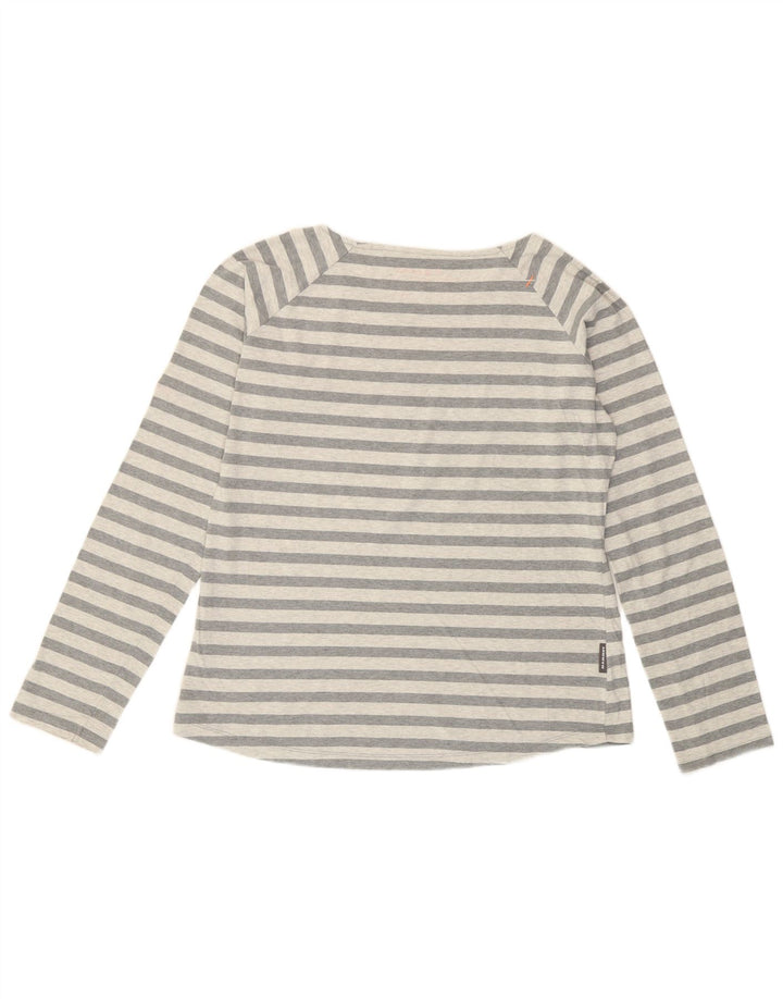 Mammut Damen Top Langarm UK 14 Large Grau gestreift