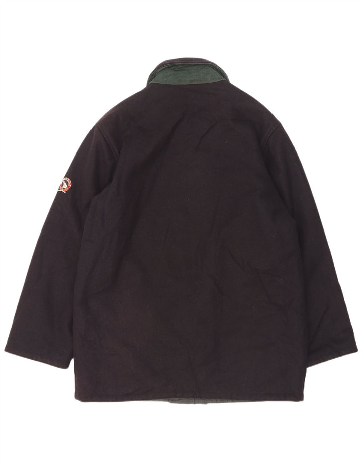 North Pole Wende-Windbreaker-Mantel für Herren, UK 40, große marineblaue Wolle