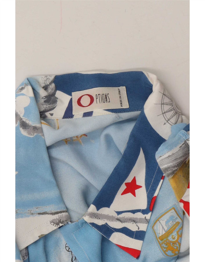 Vintage Herren Grafikshirt Groß Blau
