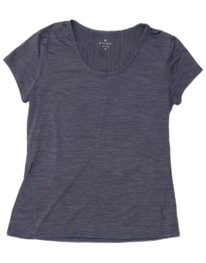 ATHLETA Damen T-Shirt Top UK 12 Medium Marineblau meliert Polyester