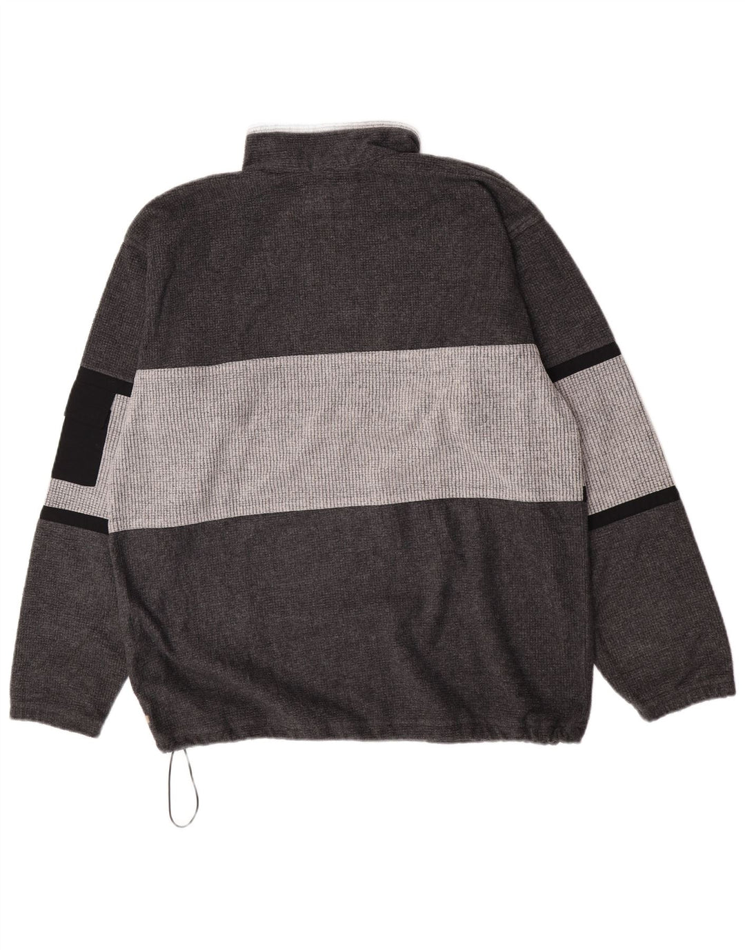 MC Kee's Herren-Fleecepullover mit Reißverschluss am Hals, XL, graues Farbblock-Polyester