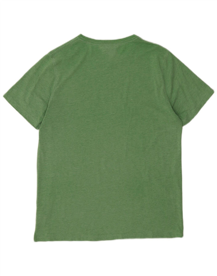 Animal-Grafik-T-Shirt-Oberteil für Herren aus mittelgrüner Baumwolle