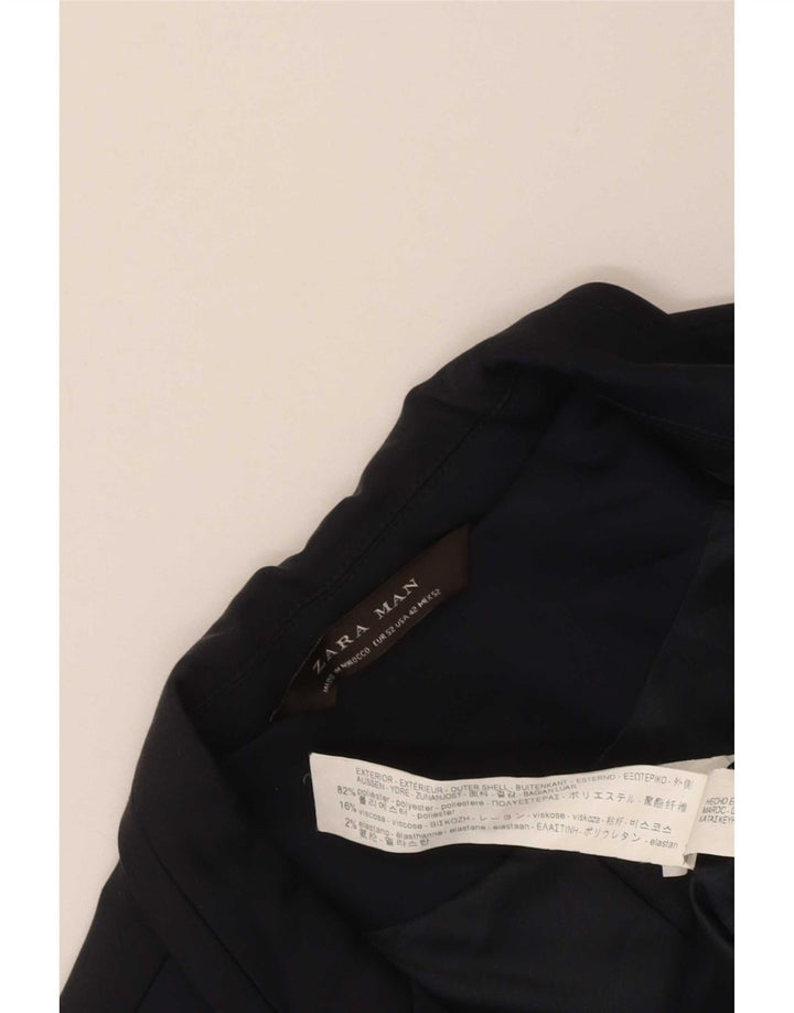 Zara Herren-Blazer mit 2 Knöpfen, EU 42, groß, marineblau, Polyester