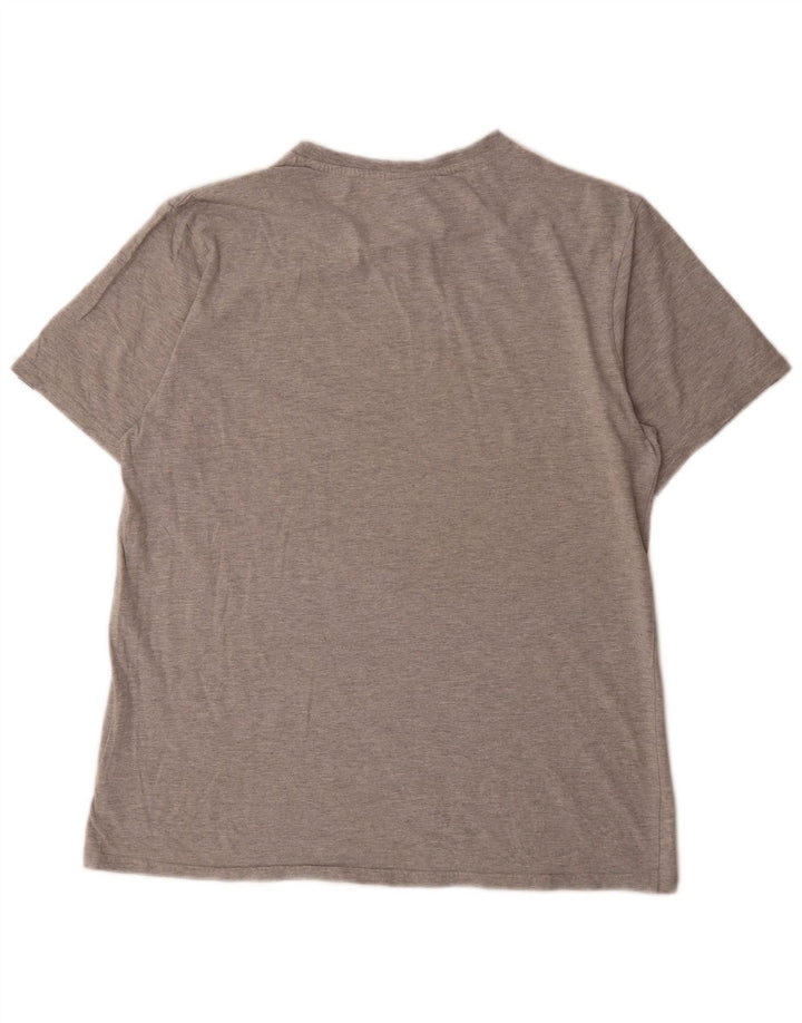 Ellesse Herren-Grafik-T-Shirt-Oberteil XL aus grau melierter Baumwolle