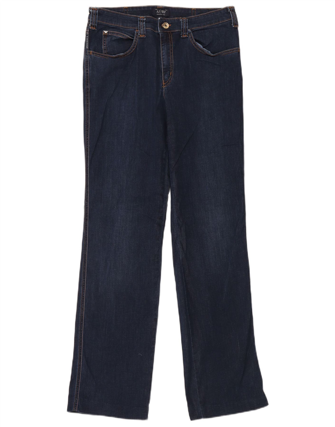 Armani Damen Straight Jeans W31 L32 Marineblaue Baumwolle