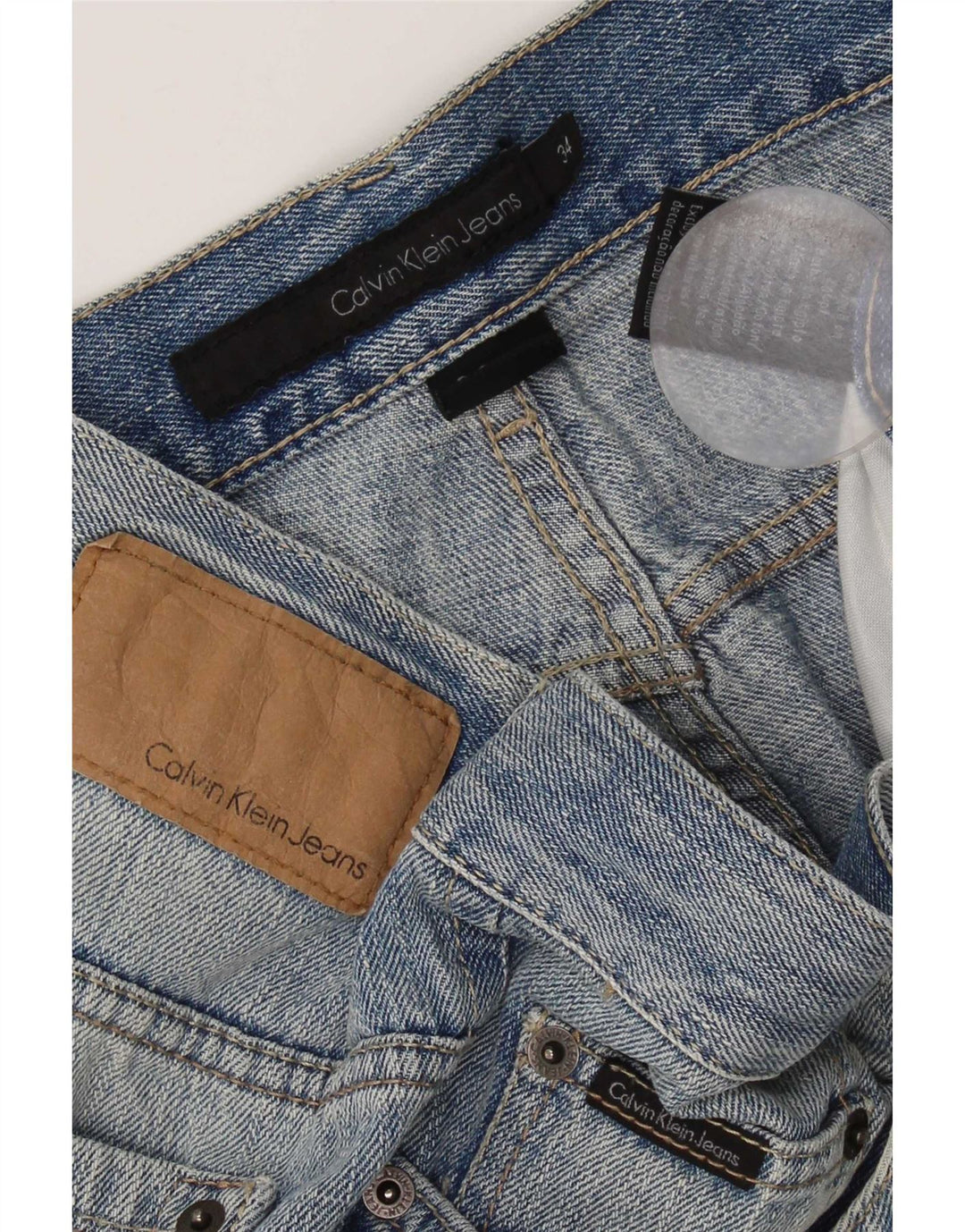 Calvin Klein Herren Straight Jeans W34 L30 Blaue Baumwolle