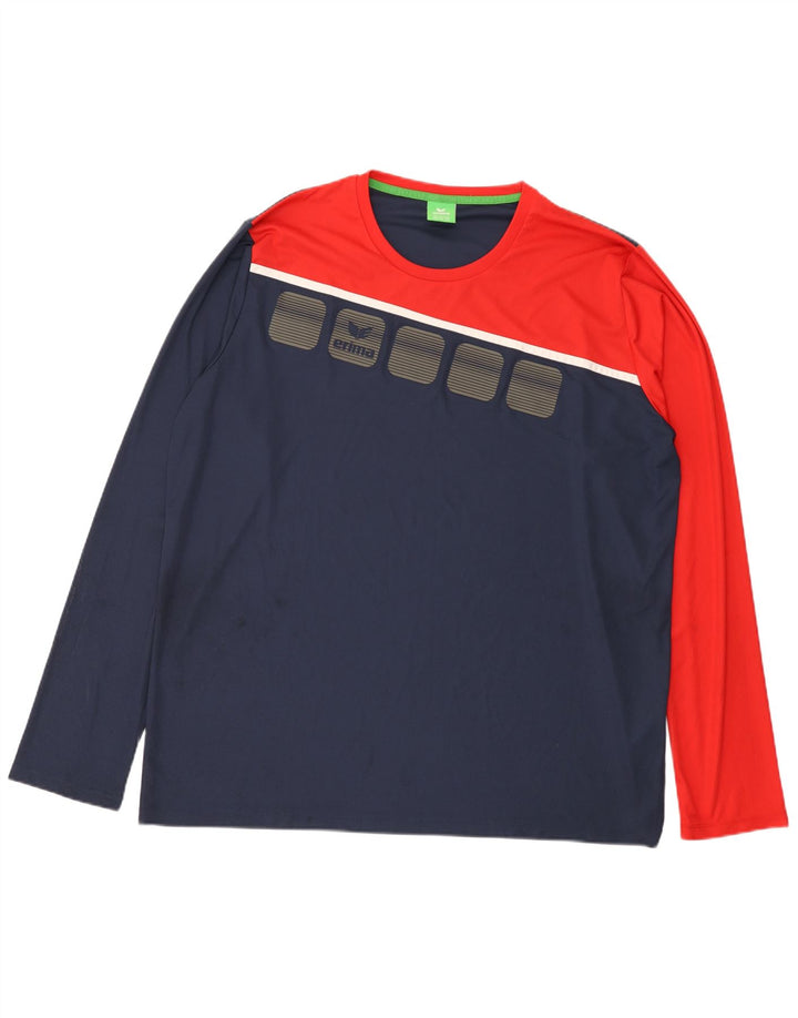 Erima Herren-Grafikoberteil, langärmelig, 3XL, Marineblau, Farbblock-Polyester