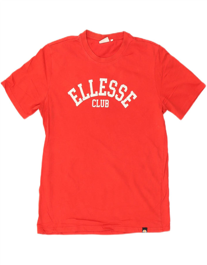 ELLESSE Herren Grafik-T-Shirt-Oberteil aus mittelroter Baumwolle