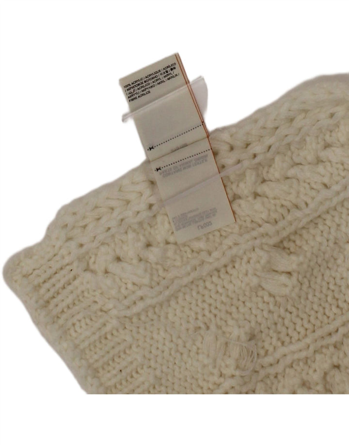 Superdry Strick-Rechteckschal für Damen, Einheitsgröße, gebrochenes weißes Acryl