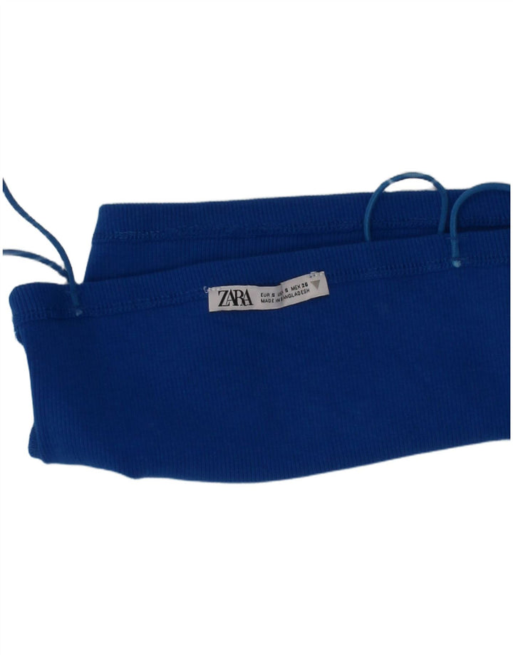 Zara Damen Bralette Cami Top Small Blaue Baumwolle