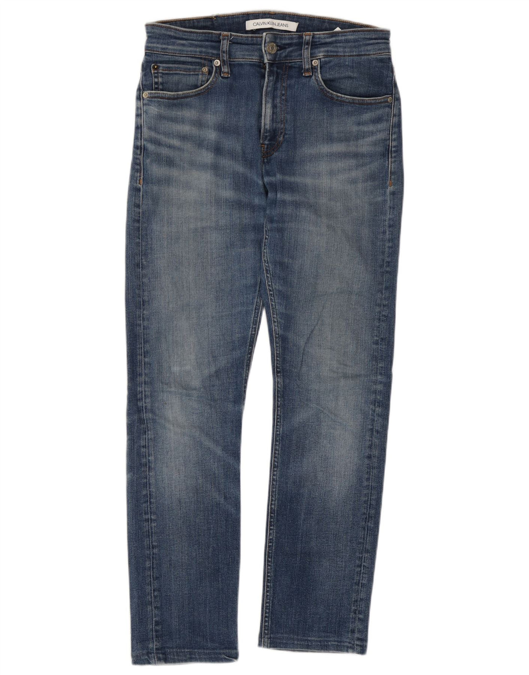Calvin Klein Herren Slim Jeans W28 L27 Blaue Baumwolle