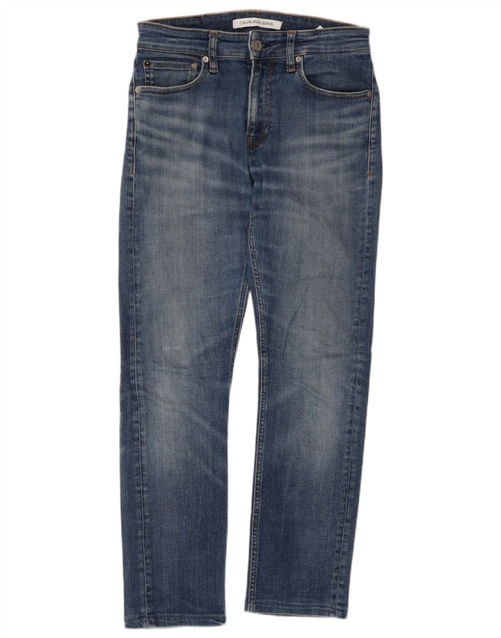 Calvin Klein Herren Slim Jeans W28 L27 Blaue Baumwolle