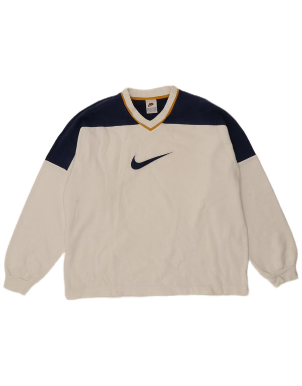 Nike Herren-Sweatshirt mit Grafik, UK 39/41, Mittelweiß, Farbblock