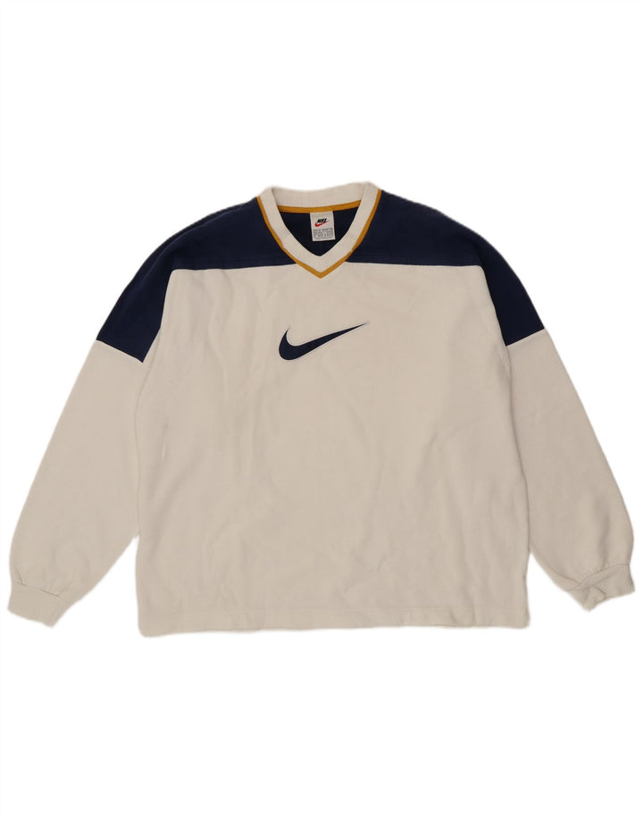 Nike Herren-Sweatshirt mit Grafik, UK 39/41, Mittelweiß, Farbblock