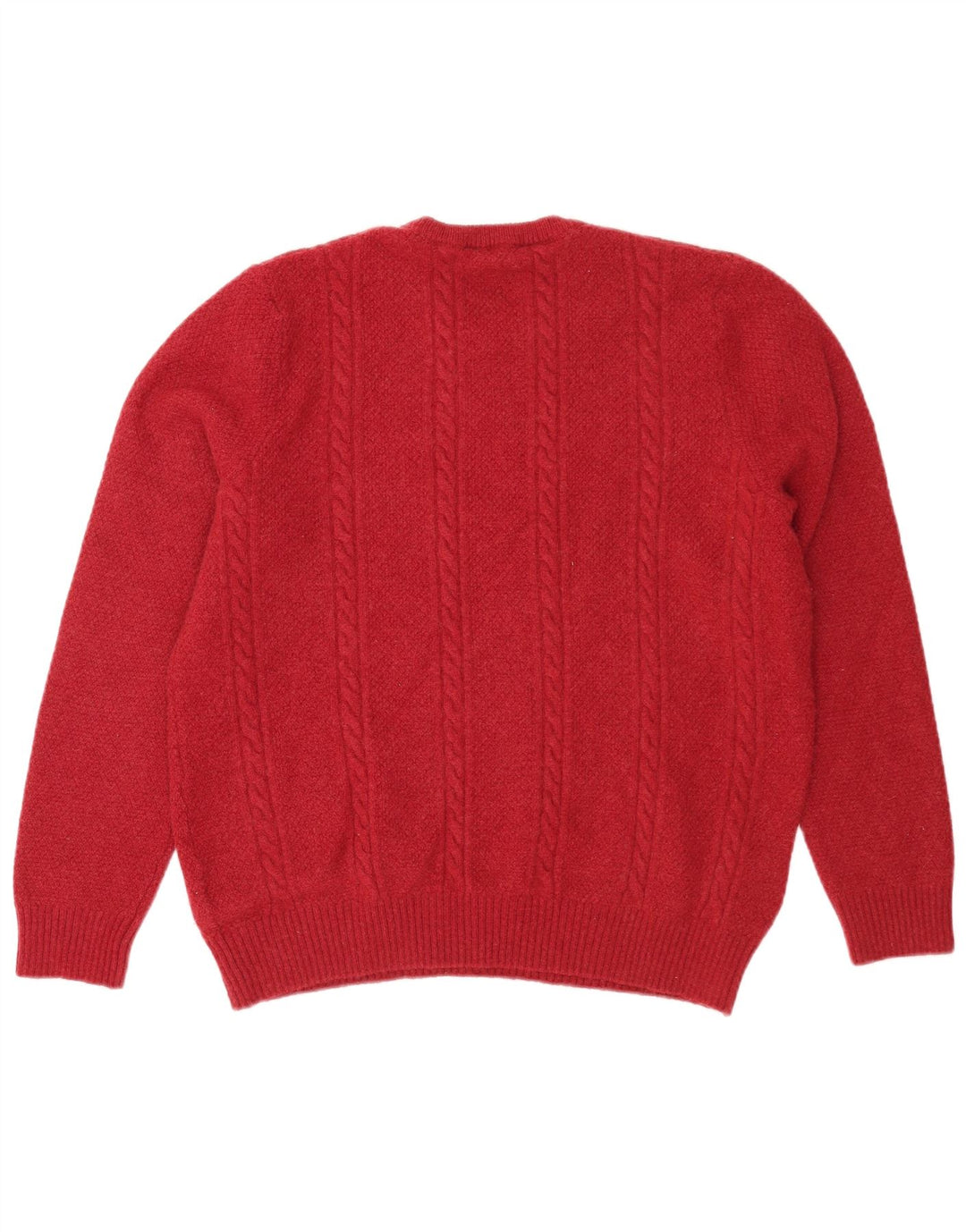 Crew Clothing Herren-Pullover mit Kragen, Größe L, rote Lammwolle