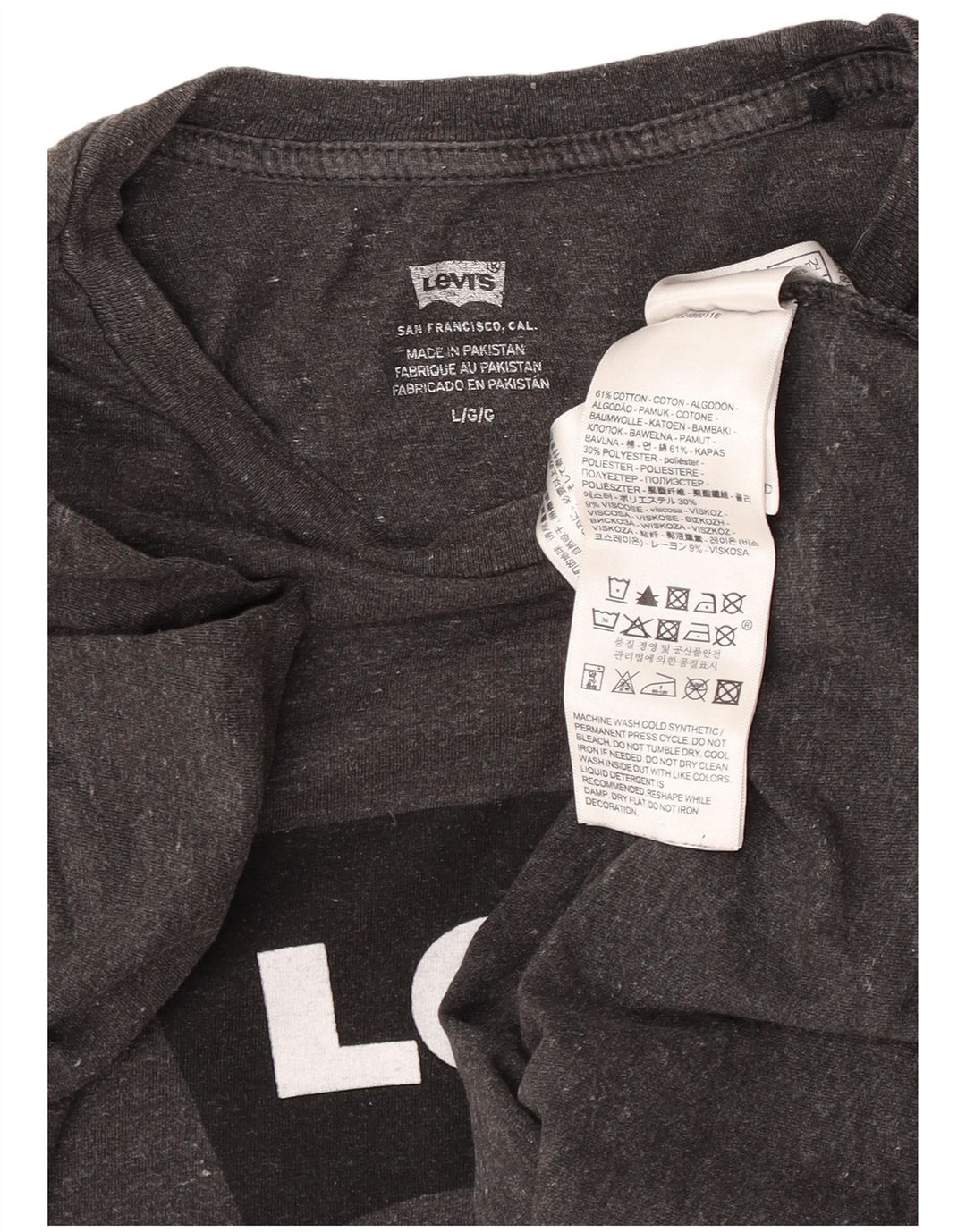 Levi's Herren-T-Shirt mit Grafik, groß, grau gesprenkelte Baumwolle