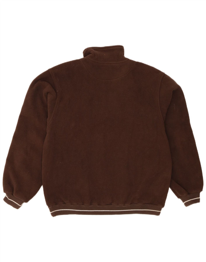 Lotto Herren-Fleecepullover mit Reißverschluss am Hals, mittelbraunes Polyester