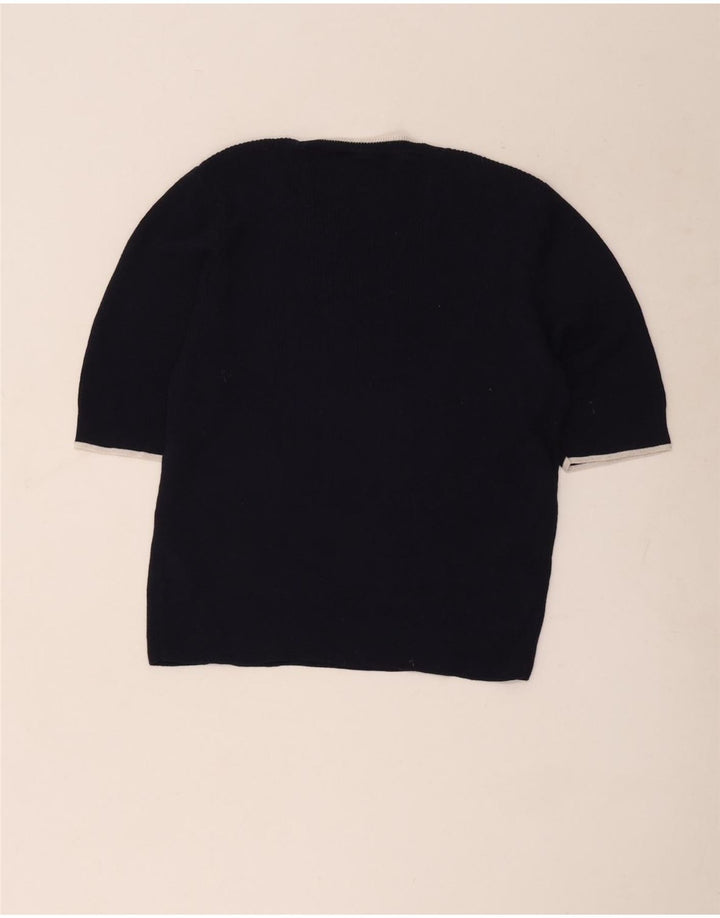 Marks & Spencer Damen Kurzarm-Blusenoberteil UK 16 Large Marineblau
