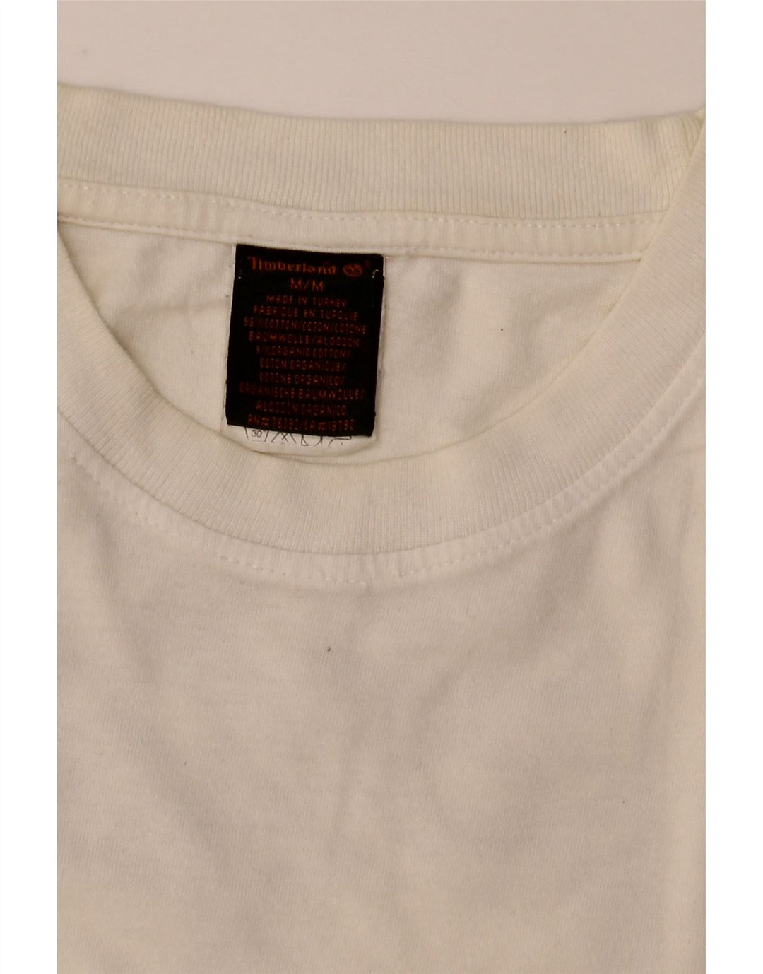 Timberland Herren Grafik-T-Shirt-Oberteil aus mittelweißer Baumwolle