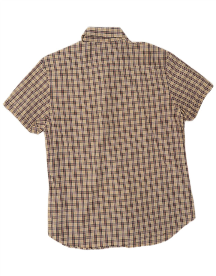 Calvin Klein Jeans Herren-Kurzarmhemd, groß, beige kariert