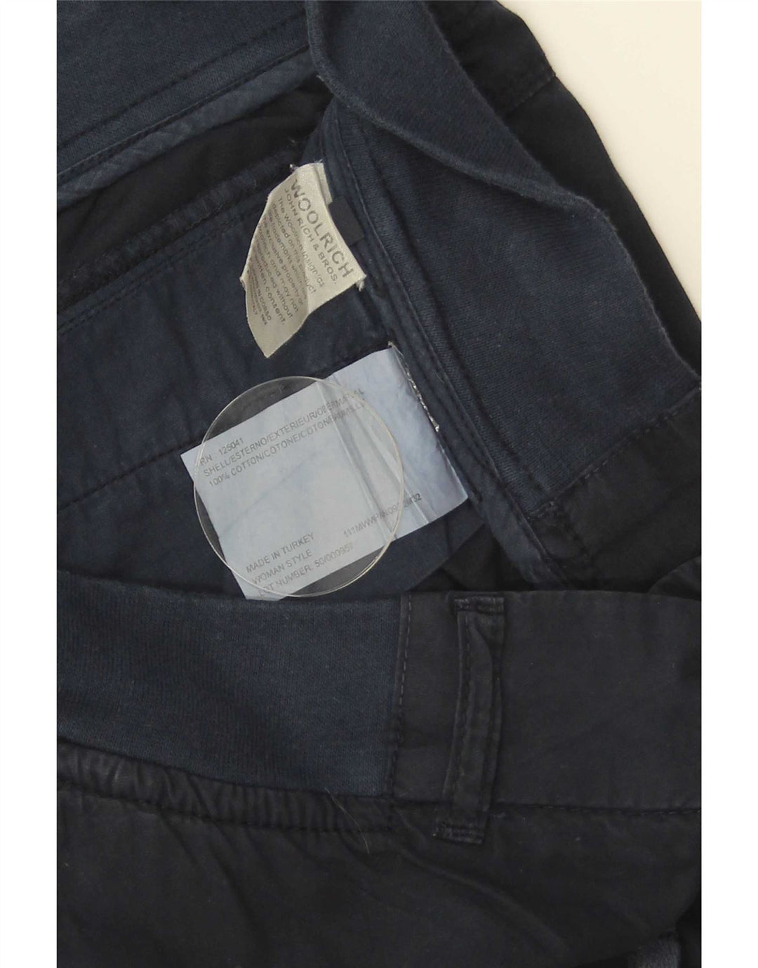 Woolrich Gerade Damenhose W31 L31 Marineblaue Baumwolle